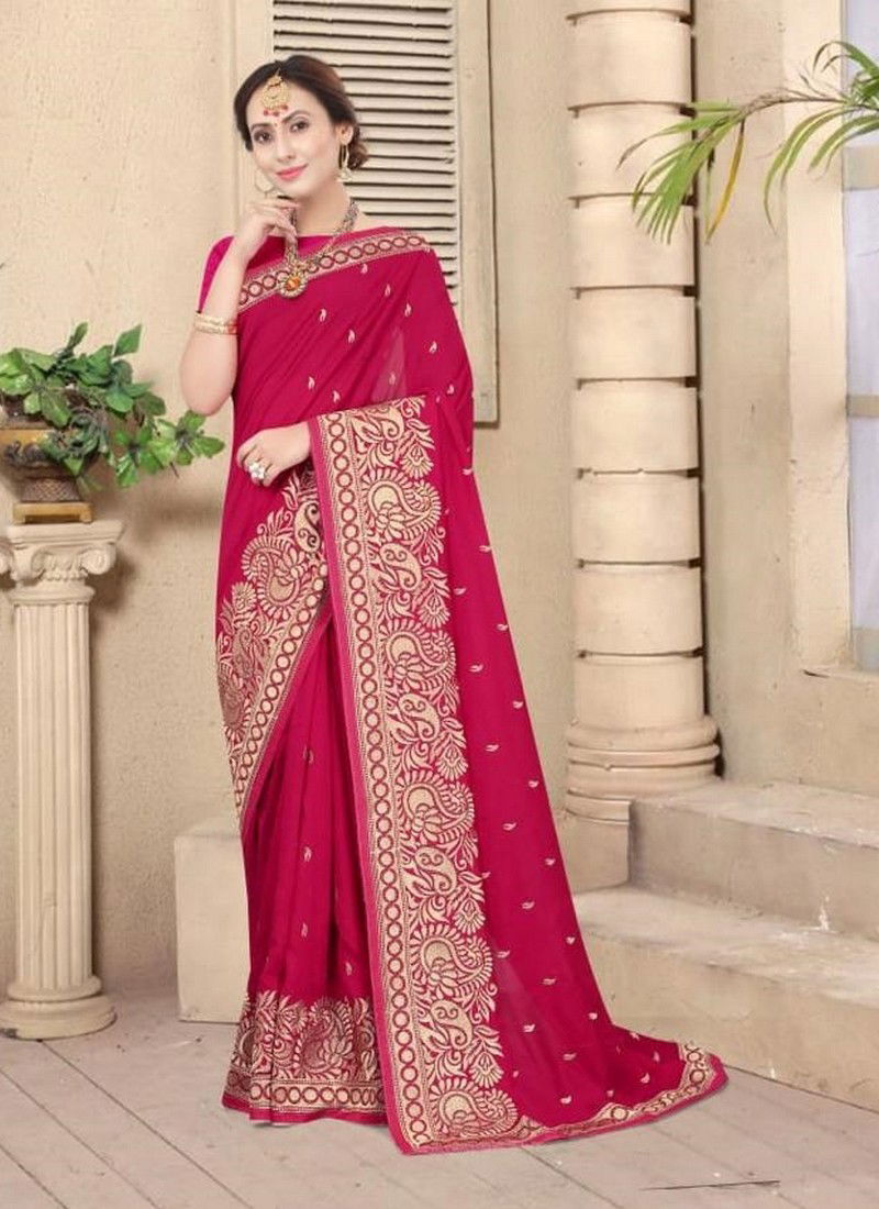 NARI SHEHNAZ Latest Designer Fancy Wedding Wear Vichitra Bloming Silk Heavy Resham And jari Embroidery Work With Siroski Hot Fix Stone Work Saree Collection